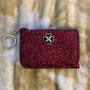 🆕 NWOT - Kate Spade Glitter Card Holder with Keychain ❤️